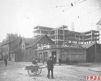 Bild vom Bau des Hans-Sachs-Hauses 1925.
