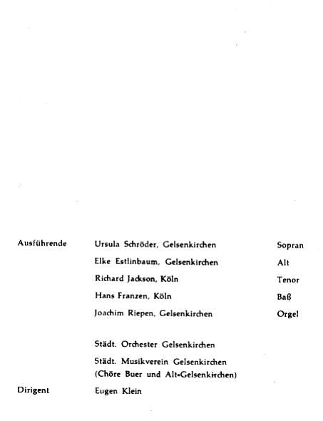 Programmheft zum Konzert des Stdtischen Musikvereins mit Joachim Riepen an der Orgel am 20.11.1968. Ausfhrende.