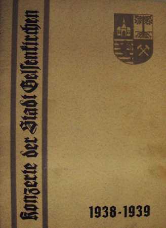 Programmheft: Konzerte der Stadt Gelsenkirchen 1938/39 (Deckblatt)